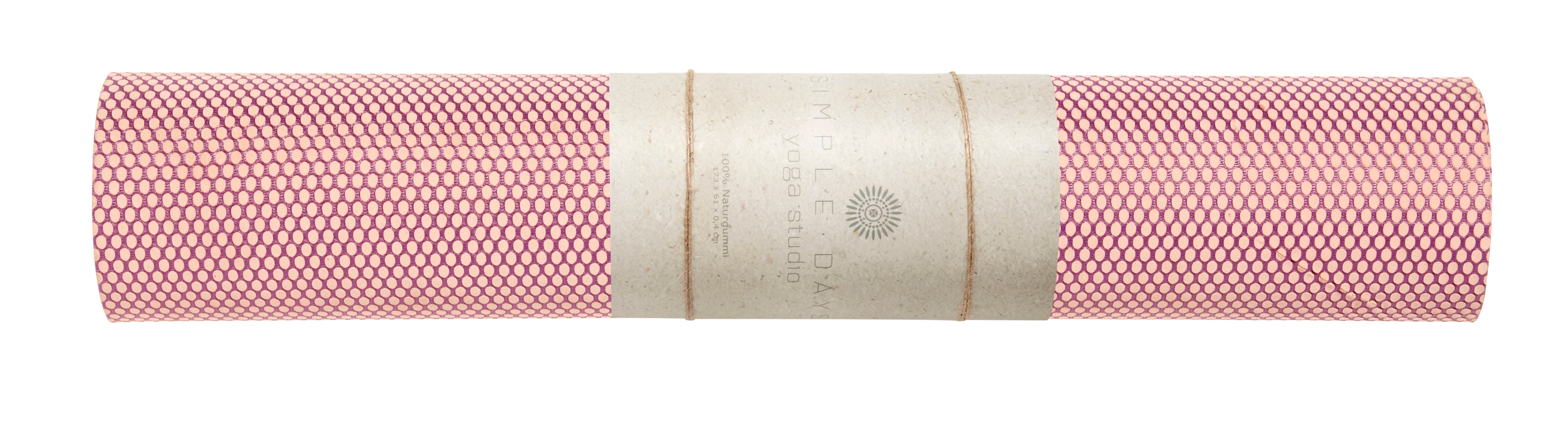 Simple Days yogamåtte i naturgummi, rosa - 60x173 cm.